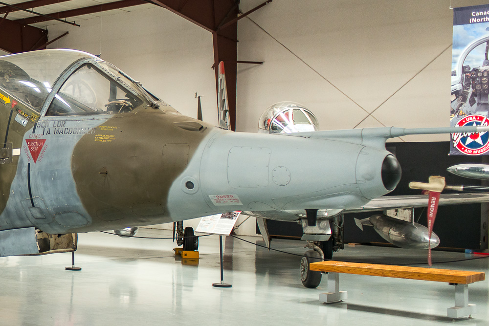 A detail of the long blunt nose of the Harrier GR3, with the Laser Rangefinder and Marked Target Spotter (LRTMS). Image