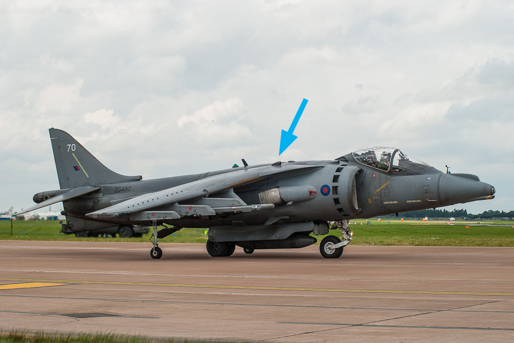 The marked air intake on top of the wings is probably the only external difference between the Harrier GR9 and GR7. Image
