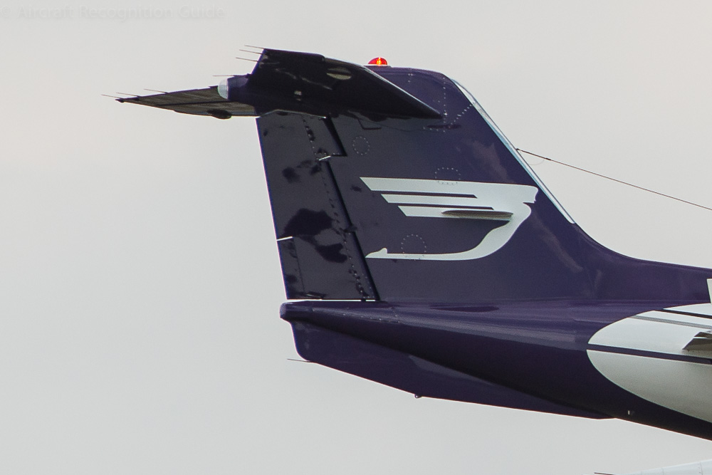 Most Learjets have a relatively small vertical stabiliser, resulting in a low T-tail much like that of the Lockheed Starfighter. Image